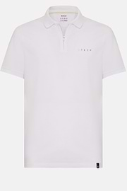 High-Performance Piqué Polo Shirt, White, hi-res