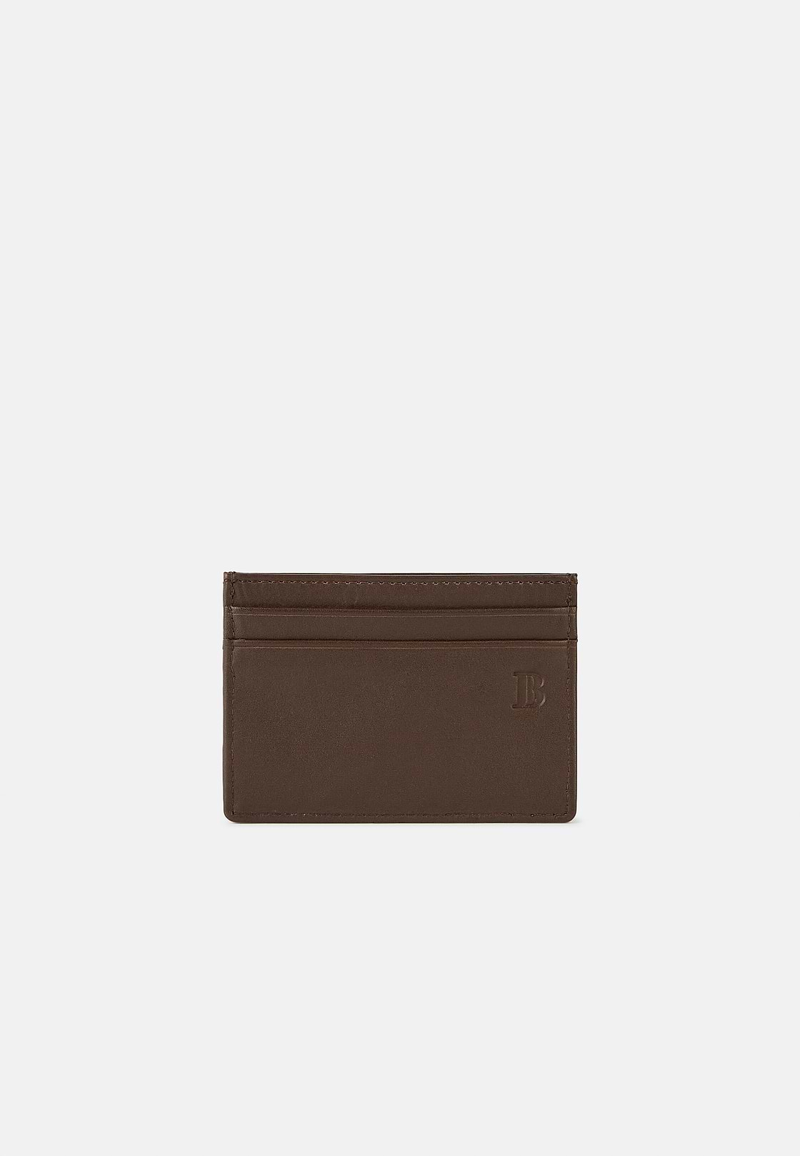 Leather Credit Card Holder, Brown, hi-res