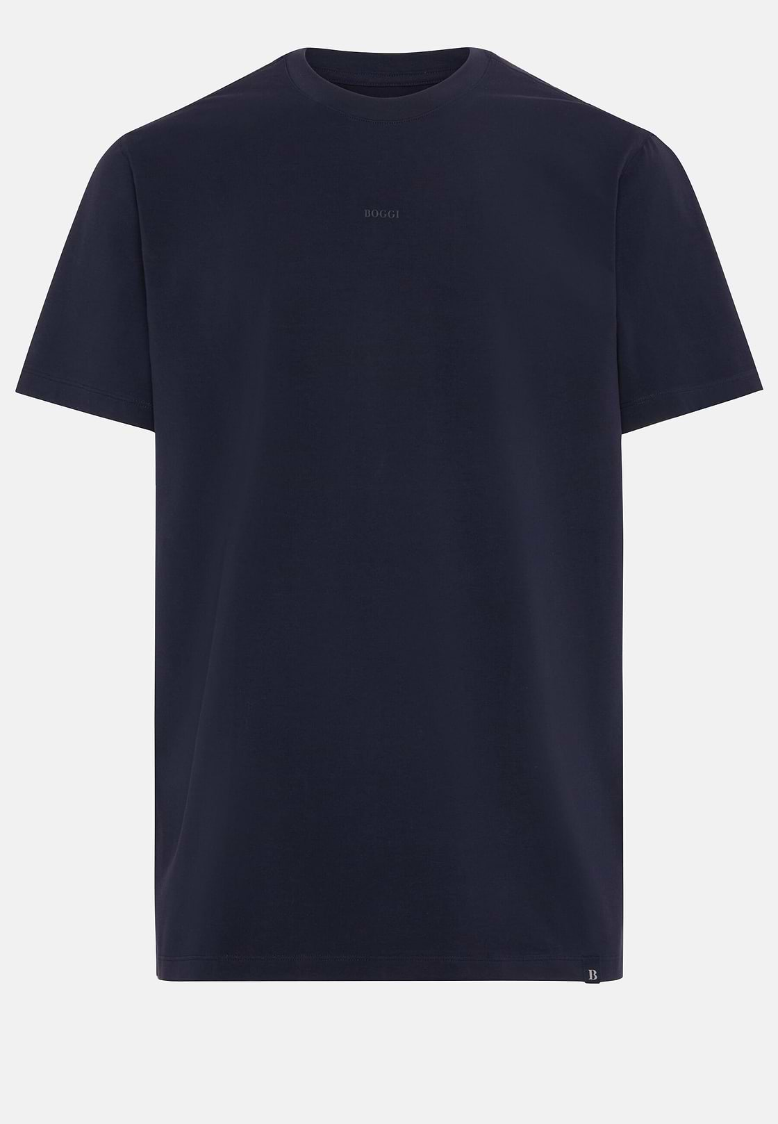 T-Shirt In Stretch Supima Cotton, Navy blue, hi-res