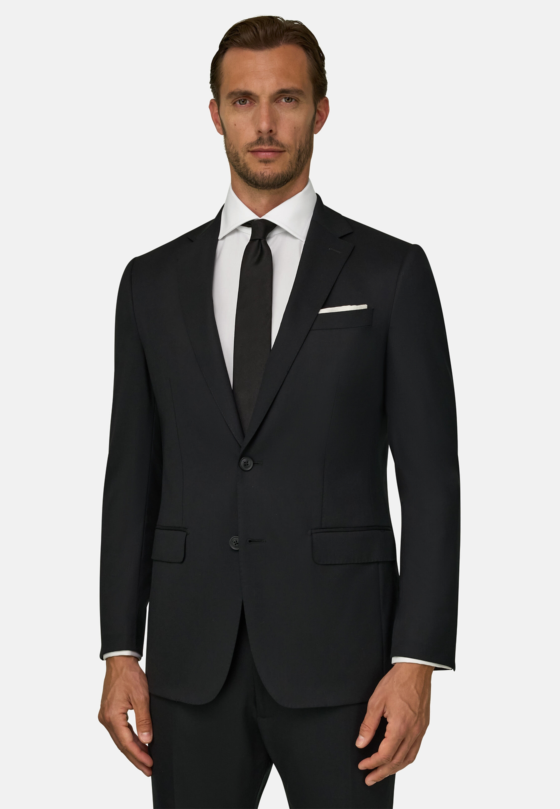Stretch Wool Blazer, Black, hi-res, 1