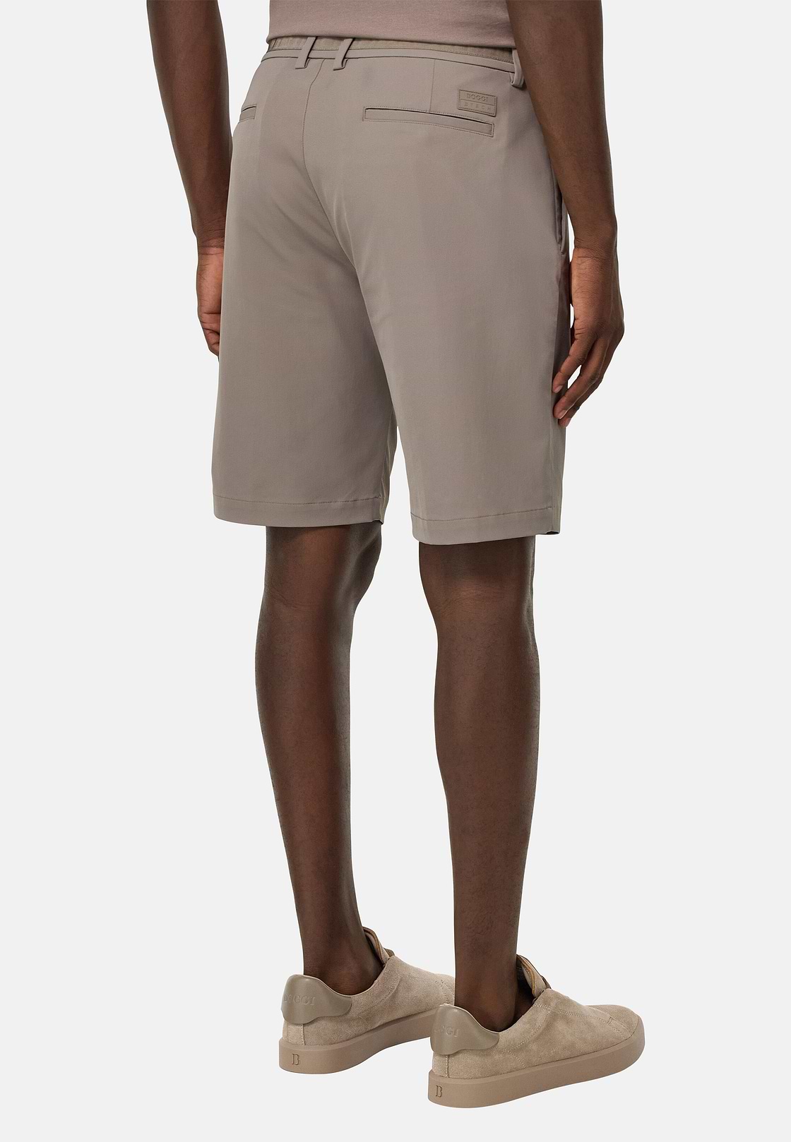 B Tech Stretch Nylon Bermuda Shorts, TAUPE, hi-res