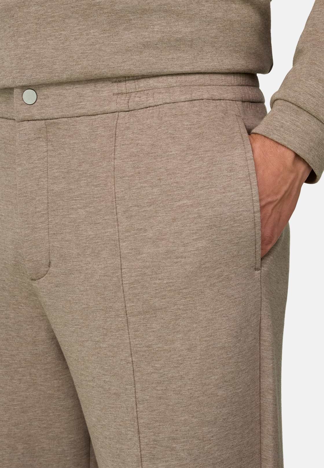 Joggingbroek in Gemengd Katoen Scuba Gemêleerd, Biscuit, hi-res, 3