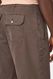 Cotton Linen Bermuda Shorts, Brown, hi-res