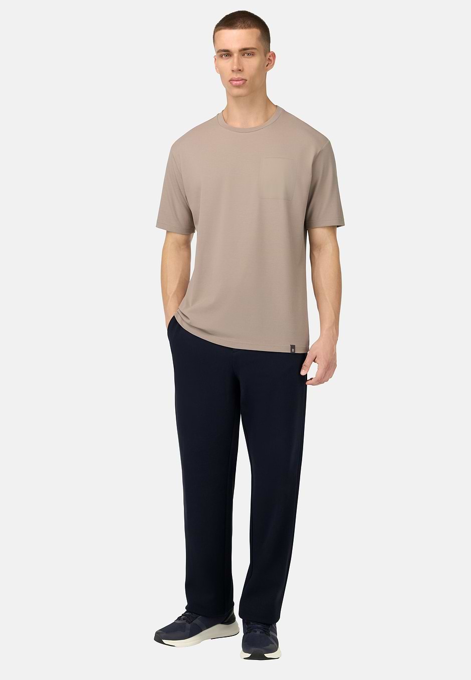 Cool Jade Piqué T-Shirt With Pocket, Taupe, hi-res