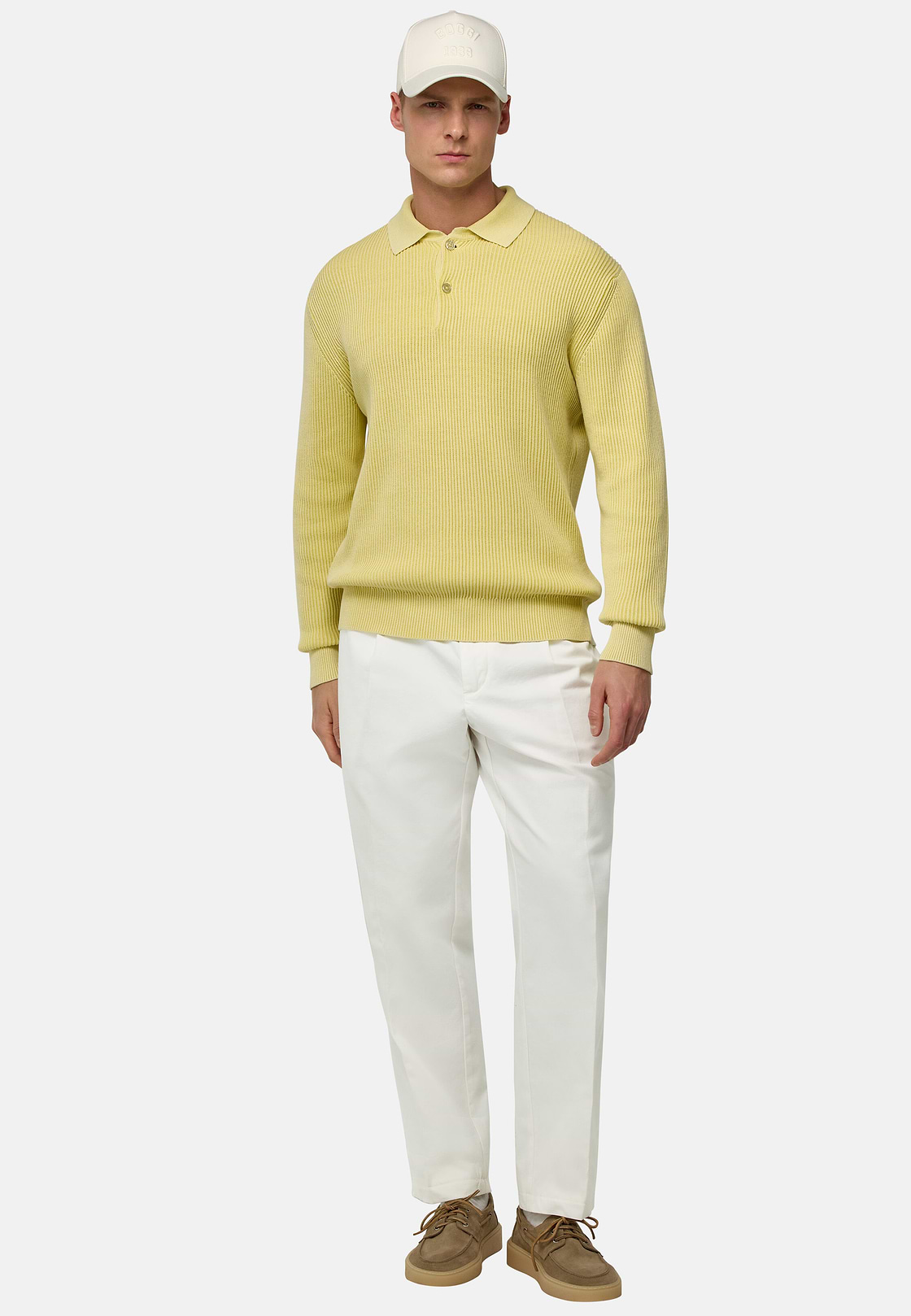 Cotton Trousers, White, hi-res