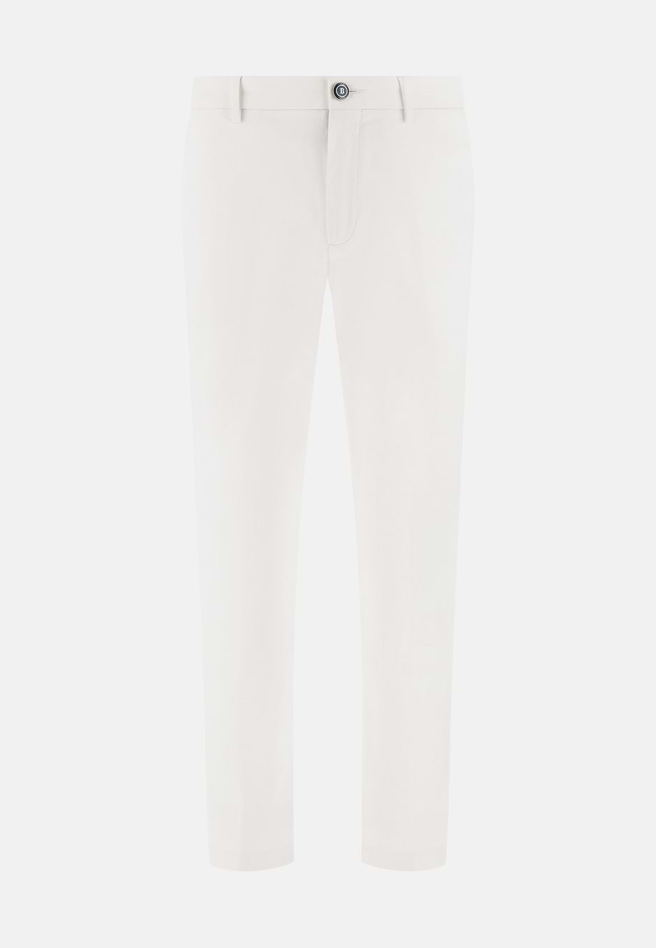 Stretch Cotton Trousers, White, hi-res