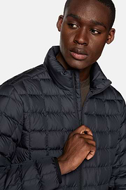 Bomber Jacket In Technical Fabric With Goose Down, Navy blue, hi-res