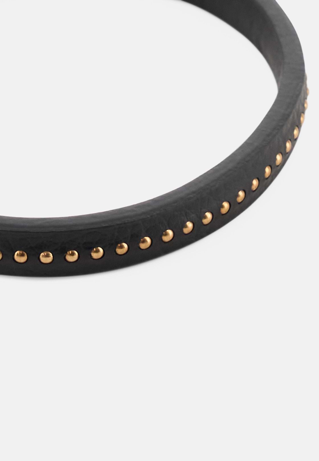 Leather Bracelet with Steel Studs, BRO, hi-res, 2