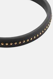 Leather Bracelet with Steel Studs, BRO, thumb, 2