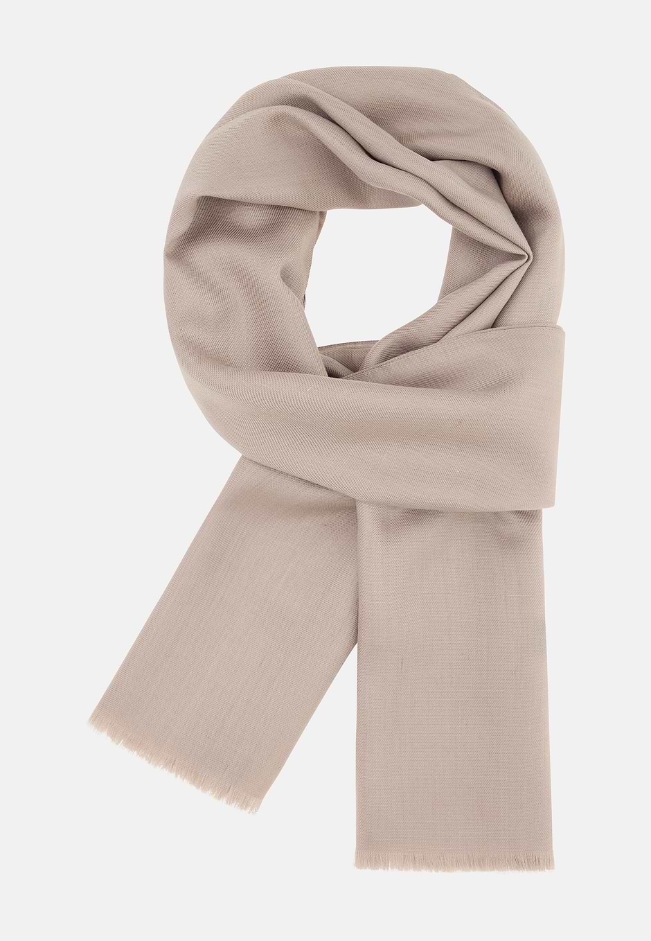 Herringbone Wool Scarf, Taupe, hi-res