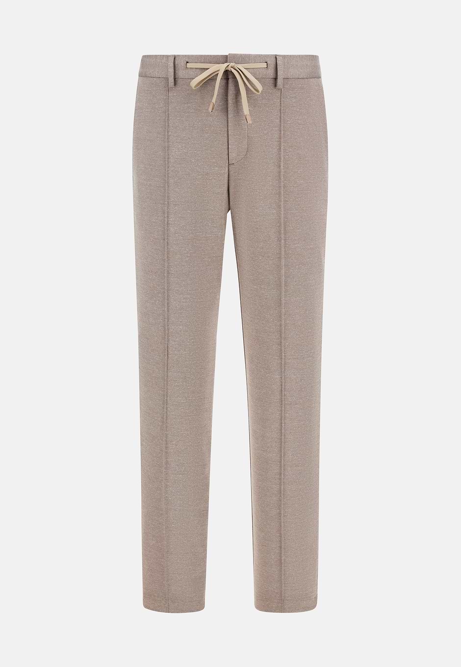 Pantaloni In Jersey Di Misto Cotone, Taupe, hi-res