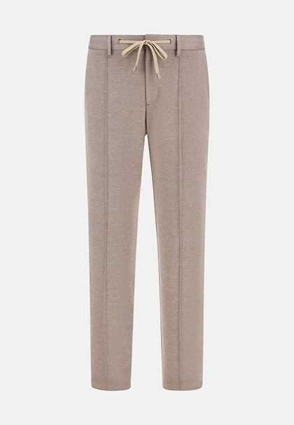 Men's Cotton Blend Jersey Trousers | Boggi Milano