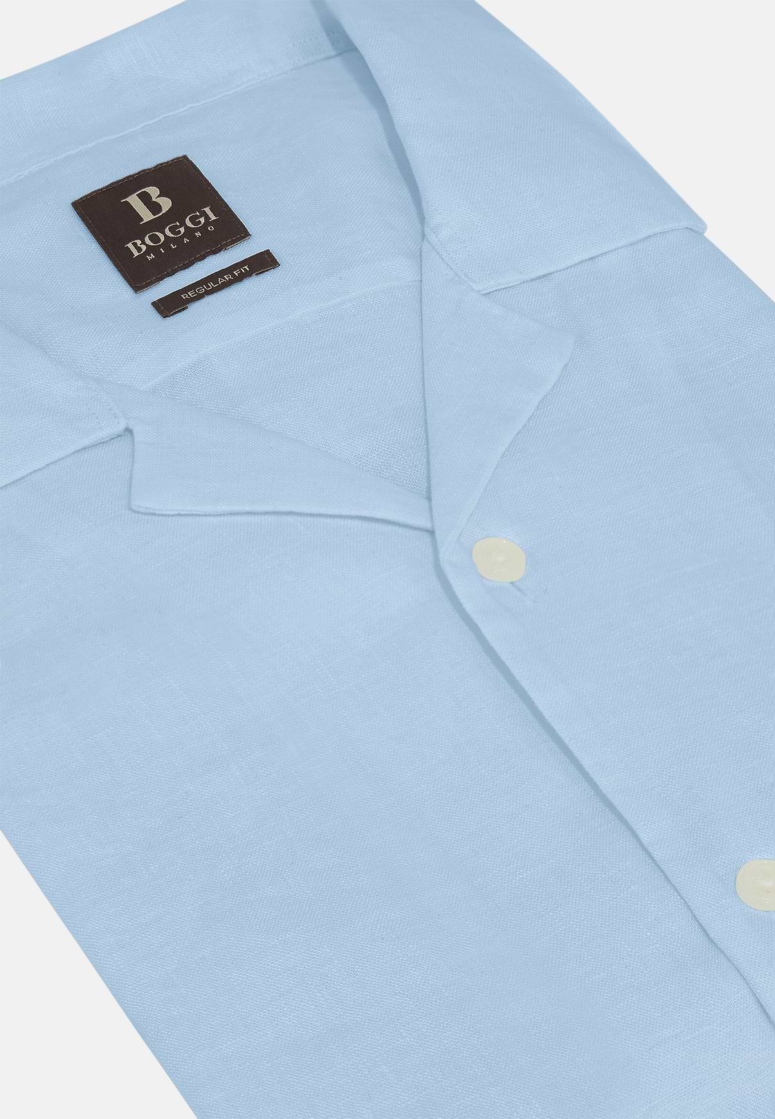 Regular Fit Linen Shirt, Light Blue, hi-res