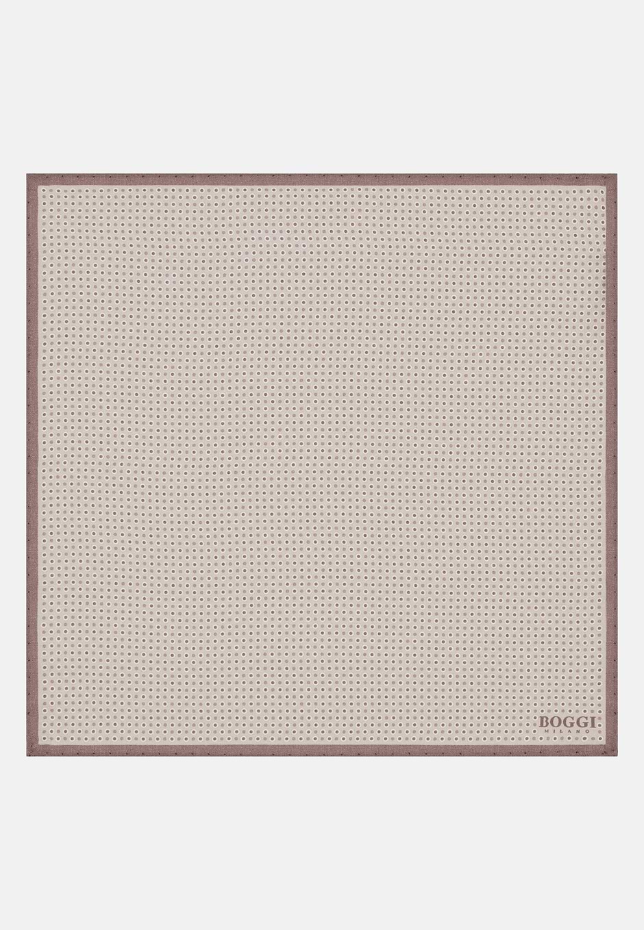 Polka Dot Silk Pocket Square, Beige, hi-res