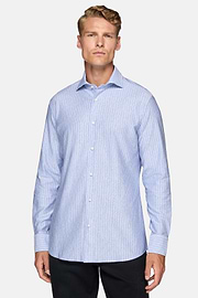 Polo Camicia In Jersey Di Cotone Regular Fit, Azzurro, hi-res