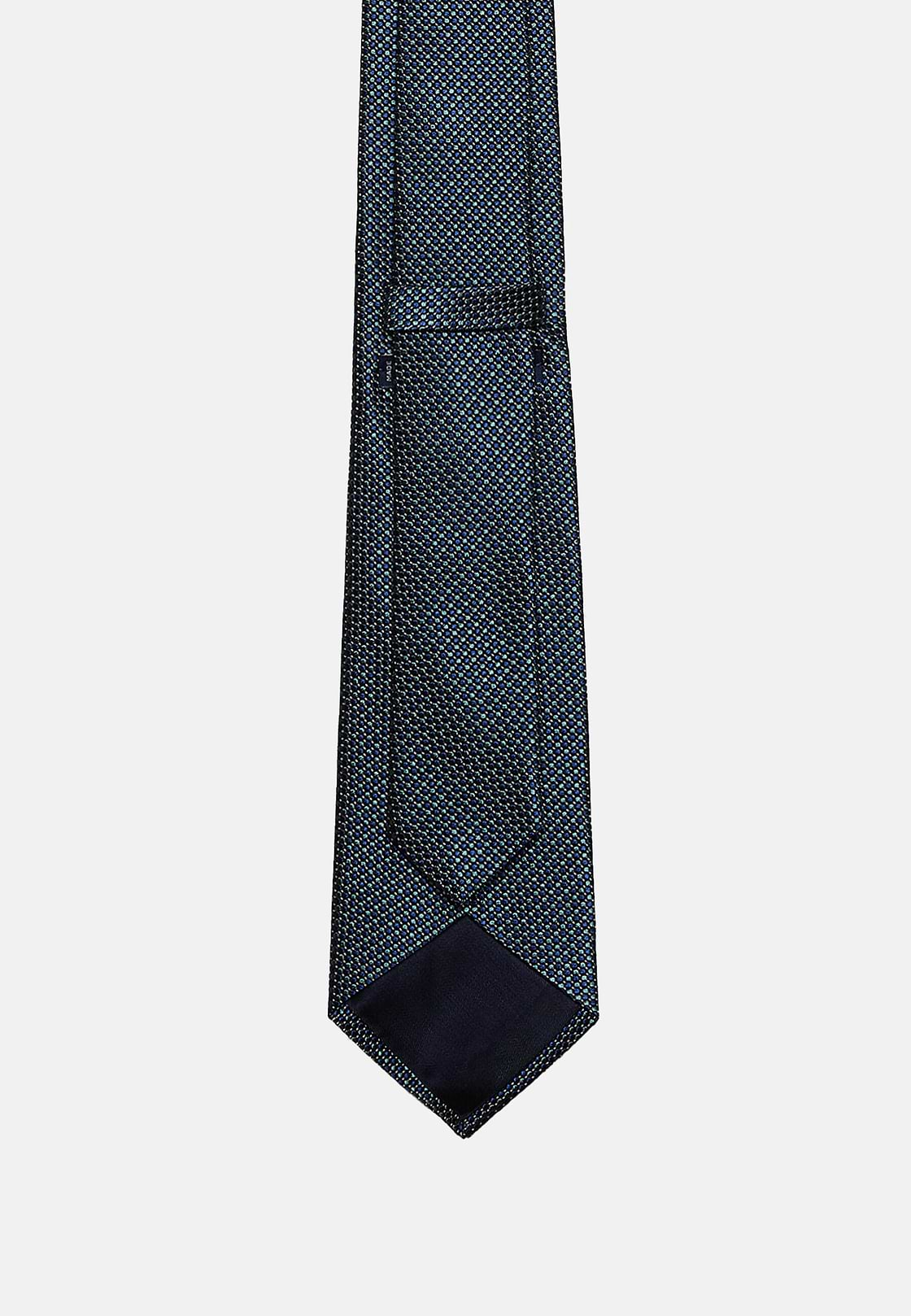 Polka Dot Silk Blend Tie, Green, hi-res