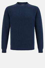 100% Organic Cotton Crew Neck Jumper, Navy blue, hi-res