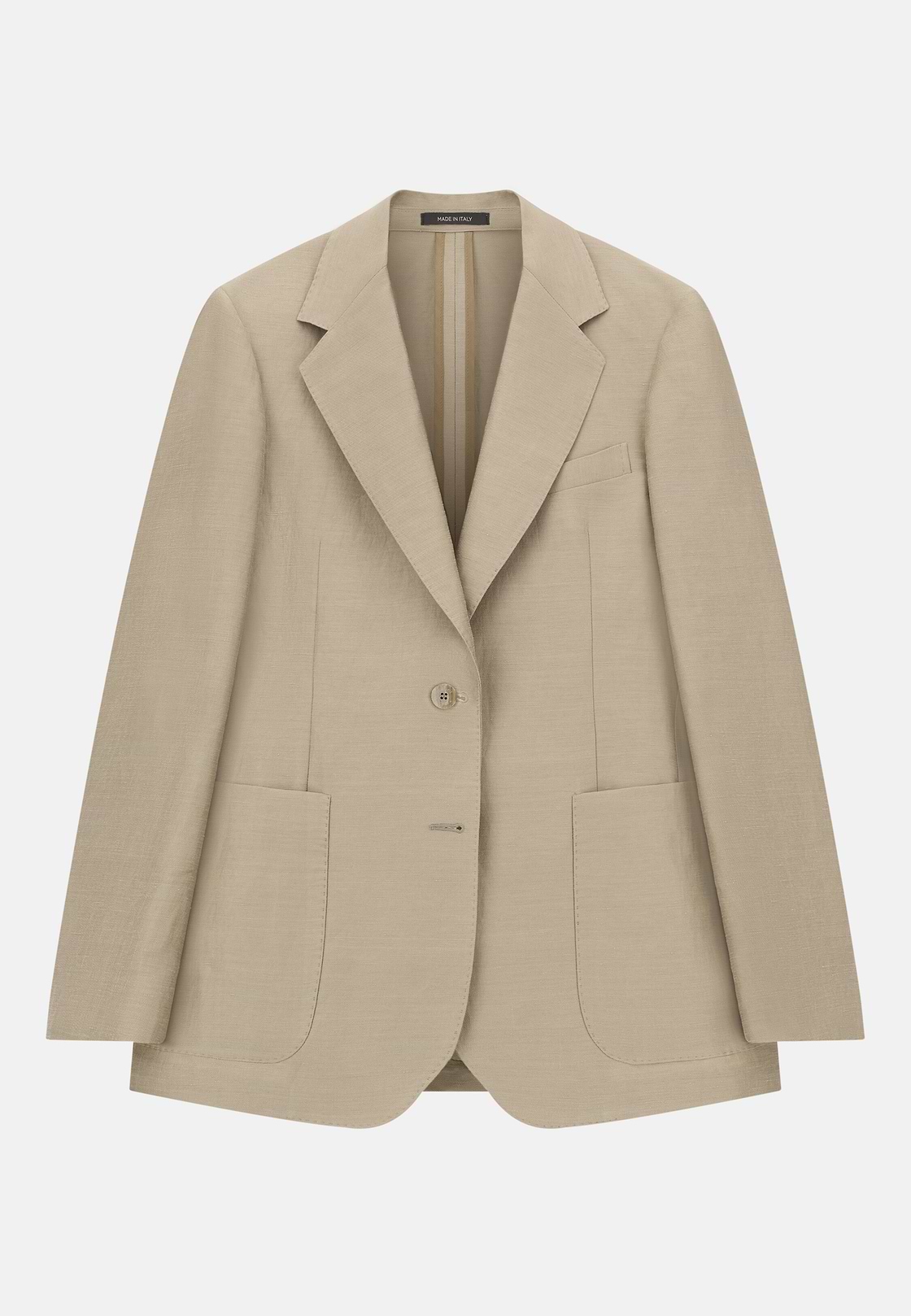 Linen Blend Jacket, Beige, hi-res, 5