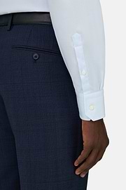 Camicia In Cotone Slim Fit, Azzurro, thumb, 4