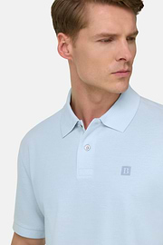 Polo In Pique Di Cotone Oxford, Azzurro, thumb, 4