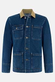 Giacca Camicia In Denim Di Cotone, Indaco, thumb, 5