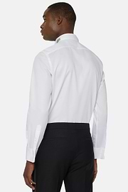 Slim Fit Baumwollsatinhemd, Weiß, thumb, 3