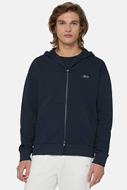 Full Zip Sweatshirt In Organic Cotton Blend, Navy blue, hi-res