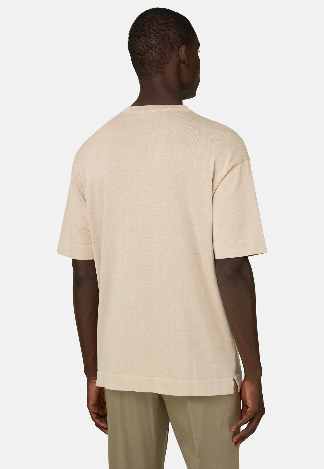 T-shirt Maille En Coton Pima, Sable, hi-res, 3