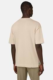 T-shirt Maille En Coton Pima, Sable, thumb, 3