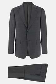 Prince Of Wales Wool Suit, Grey, thumb, 6