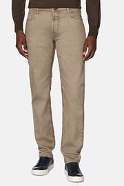 Stretch Cotton/Tencel Jeans, Taupe, hi-res