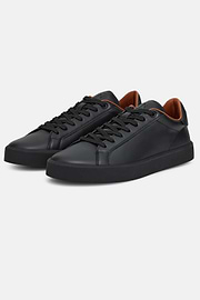 Leather Trainers, Black, hi-res