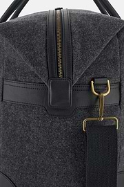 Duffle Bag in Leather and Wool Blend, Charcoal, thumb, 3