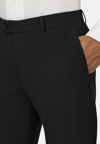 Travel wool trousers, Black, hi-res