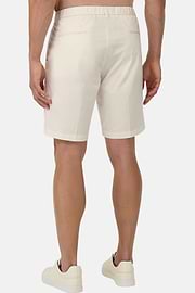 Stretch Cotton Bermuda Shorts, White, hi-res
