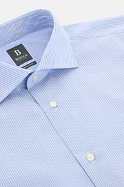 Camicia A Righe In Cotone Regular Fit, Azzurro, thumb, 5