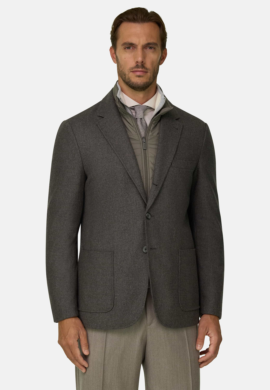 TWIST | Blazer in Wool Flannel, Taupe, hi-res, 1