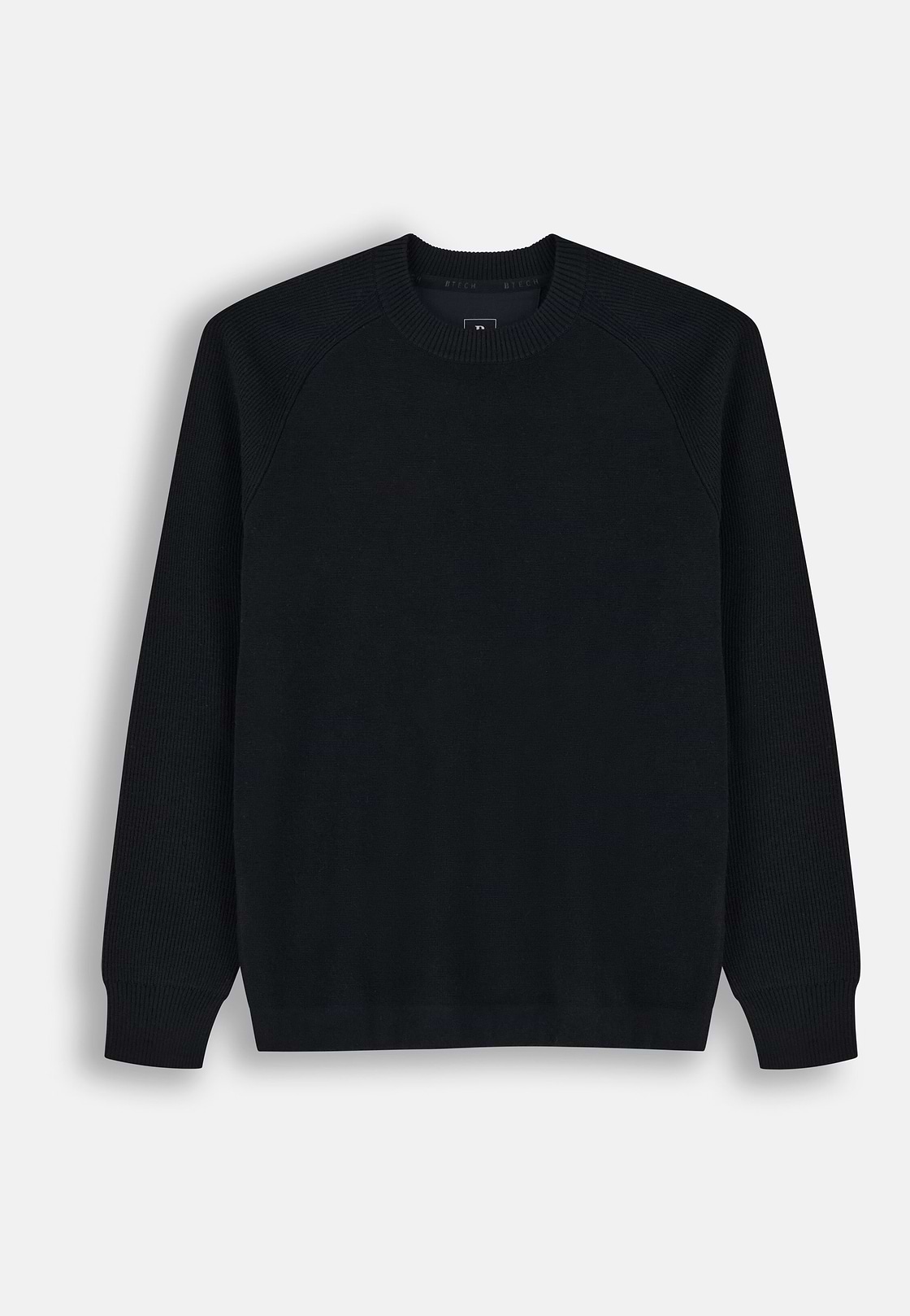Crew Neck Jumper in Merino Wool Blend WOOLTECH, Black, hi-res, 5