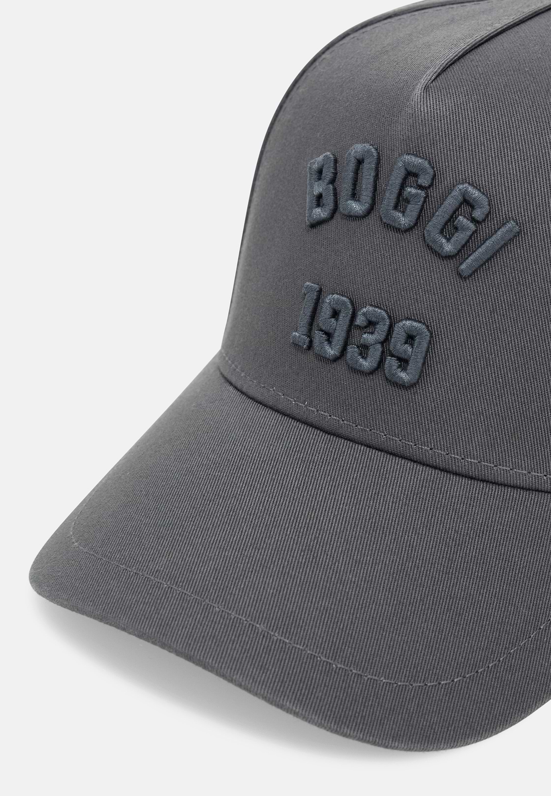 Cappello Con Visiera E Ricamo In Cotone, Carbone, hi-res
