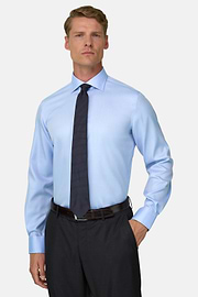 Hemd Aus Baumwoll-Twill Slim Fit, Hellblau, thumb, 1