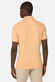 Cotton Piqué Polo Shirt, Orange, hi-res