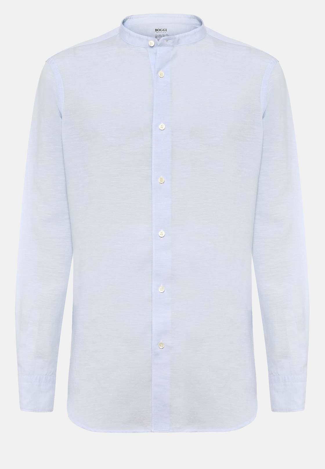 Chemise Bleu Clair En Tencel Lin Coupe Droite, Bleu clair, hi-res