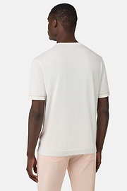 Cotton Crêpe Knit T-Shirt, White, hi-res