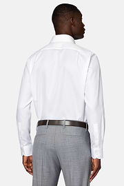 Regular Fit Honeycomb Cotton Shirt, White, hi-res