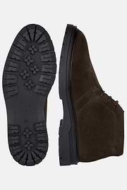 Suede Leather Ankle Boots, Brown, hi-res