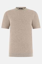 T-Shirt aus Baumwoll-Leinen-Strick, Taupe, thumb, 5