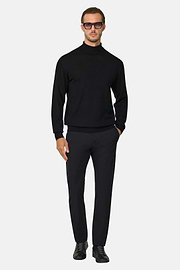 Turtleneck Jumper in Merino Wool, Black, thumb, 2