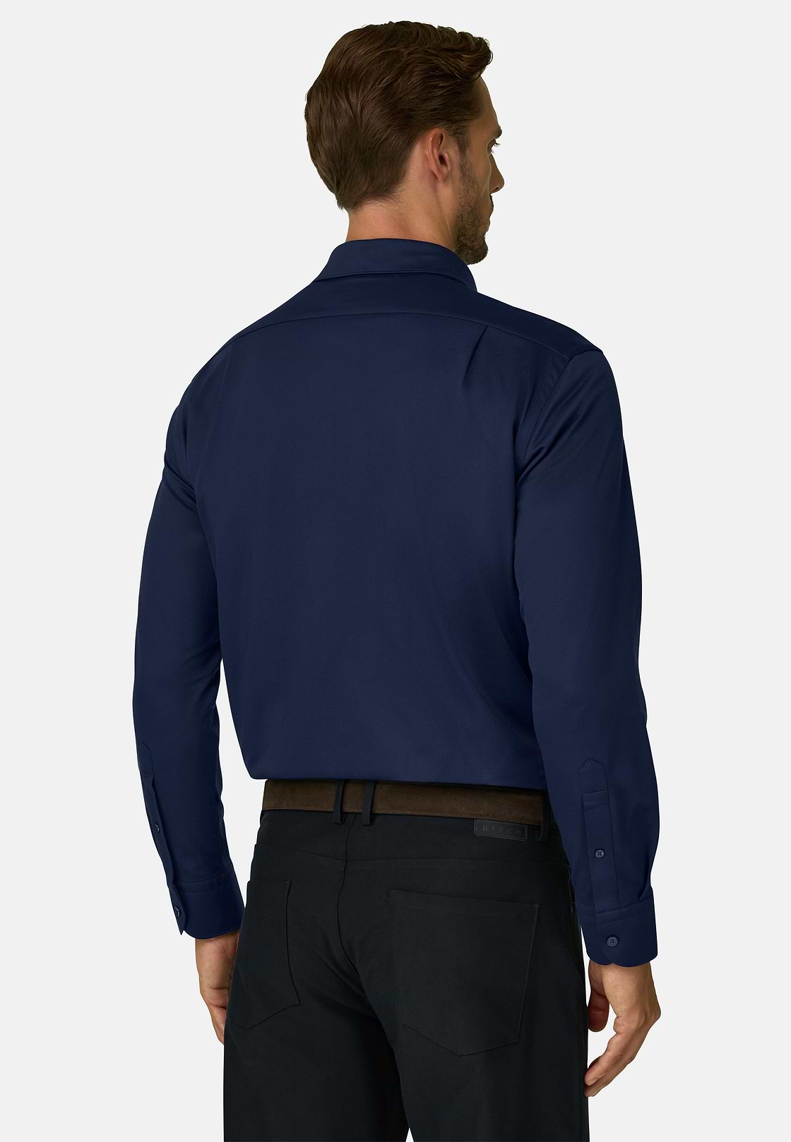 Polohemd aus japanischem Jersey-Twill Regular Fit, Navy blau, hi-res, 6