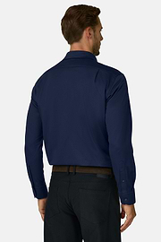 Polohemd aus japanischem Jersey-Twill Regular Fit, Navy blau, thumb, 6
