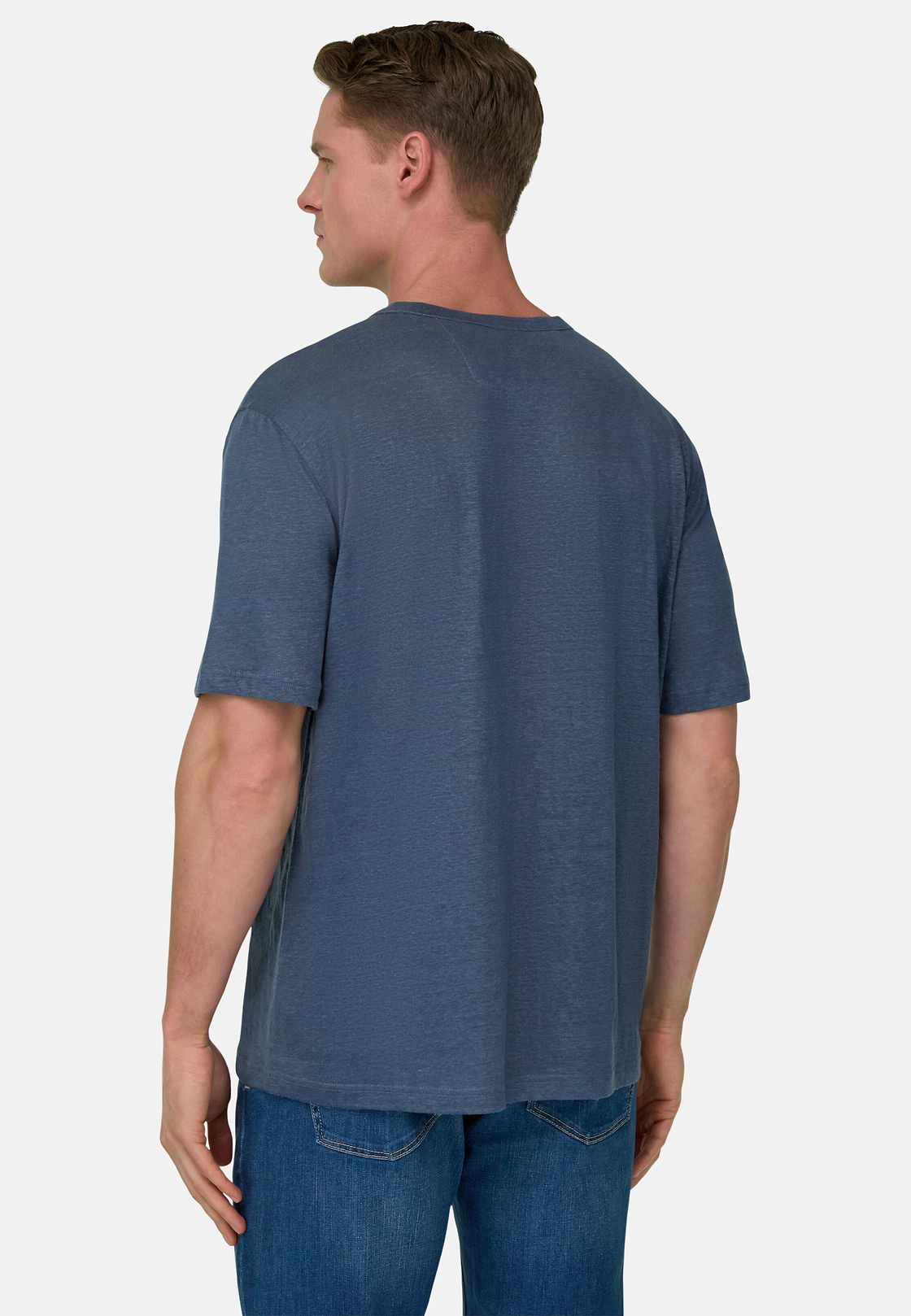 T-shirt En Jersey De Lin Extensible, Air-bleu, hi-res, 3
